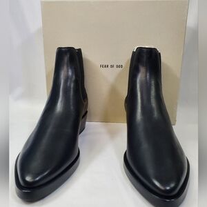 Fear Of God Eternal Cowboy Pointed Toe Chelsea Boot Black Leather | SZ EU 45